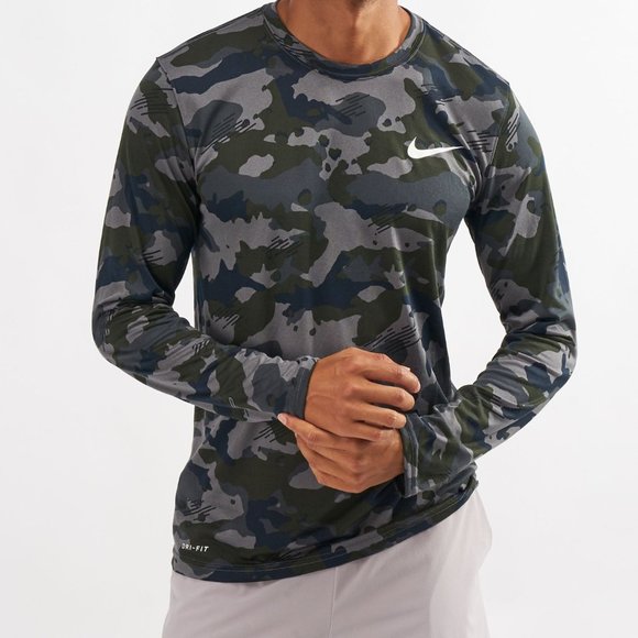 nike men's dry legend camo long sleeve tee